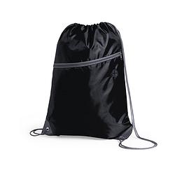 Foto van Sport gymtas/rugtas/draagtas zwart met rijgkoord 34 x 44 cm van polyester - gymtasje - zwemtasje