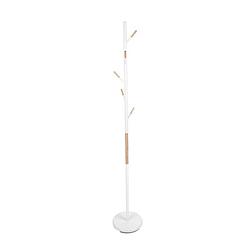 Foto van Leitmotiv - coat rack fushion white w. rubber wood