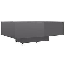 Foto van The living store banktafel - modern design - spaanplaat - 85x55x31 cm - hoogglans grijs