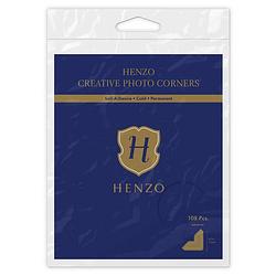 Foto van Henzo fotoplakkers - creative fotohoekjes - 108 stuks 12 mm - zelfklevend permanent - goud