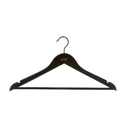 Foto van Zwarte houten kledinghanger met anti-slip five® 3 stuks