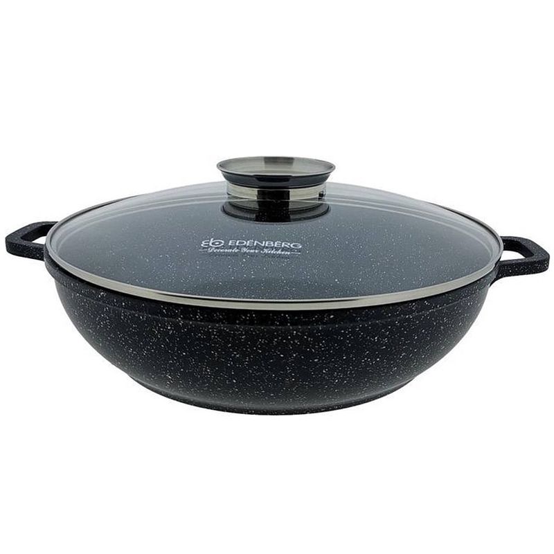 Foto van Edënbërg stonetec line - luxe wokpan - ø 28 cm - 3.3l - 3-laags anti-aanbaklaag