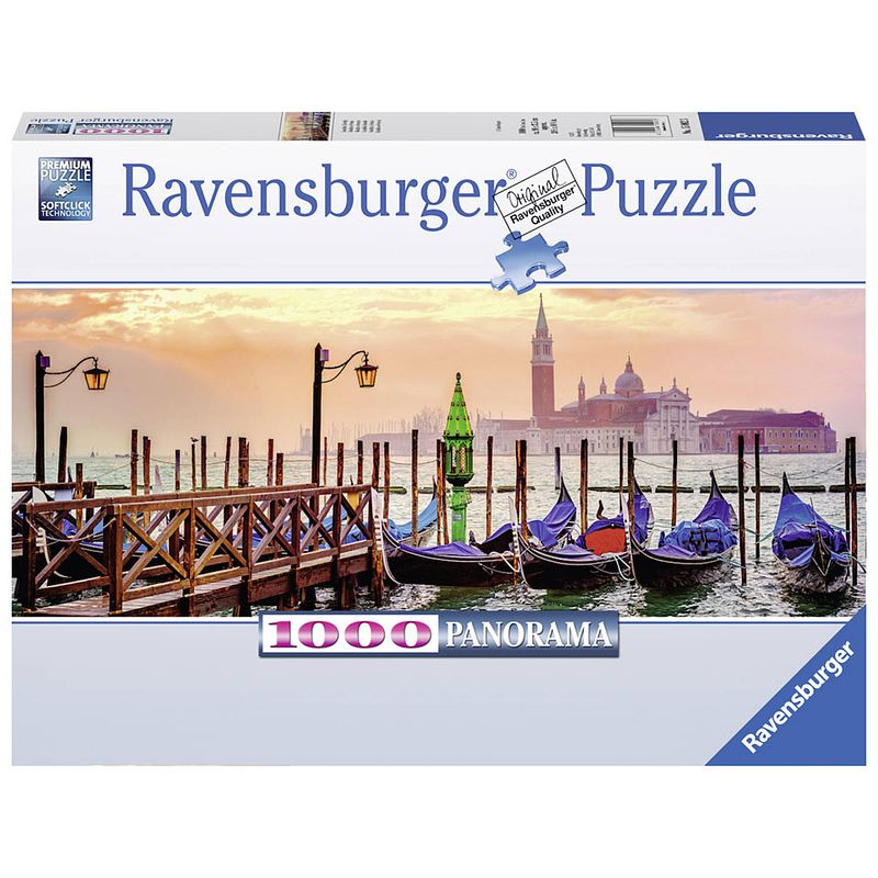 Foto van Ravensburger puzzel panorama gondels in venetië 1000 stukjes