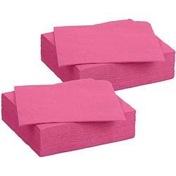 Foto van Color party diner/feest servetten - 60x - fuchsia roze - 38 x 38 cm - papier - 3-laags - feestservetten