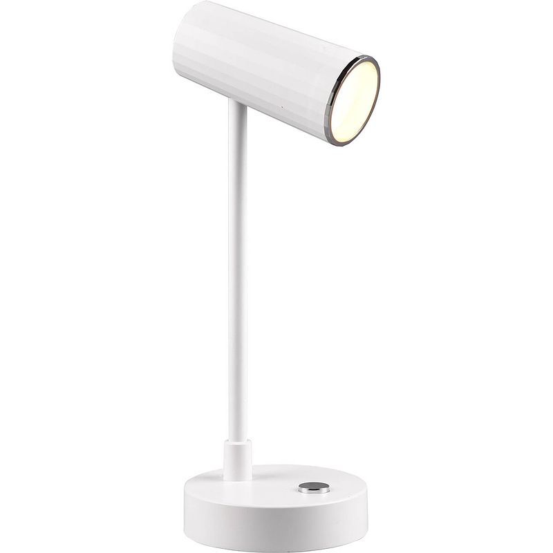 Foto van Led bureaulamp - trion lono - 2.5w - aanpasbare kleur - dimbaar - rond - mat wit - kunststof