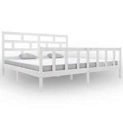 Foto van Vidaxl bedframe massief grenenhout wit 180x200 cm 6ft super king