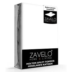 Foto van Zavelo molton split-topper hoeslaken (100% katoen)-lits-jumeaux (160x210 cm)