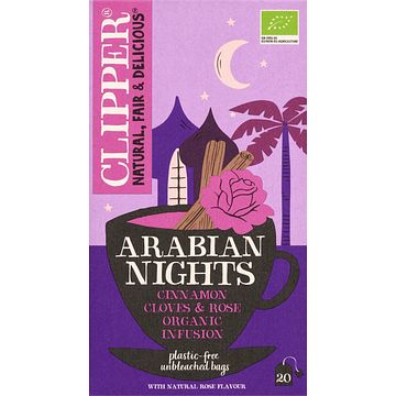 Foto van Clipper arabian nights cinnamon cloves & rose organic infusion 20 stuks 40g bij jumbo