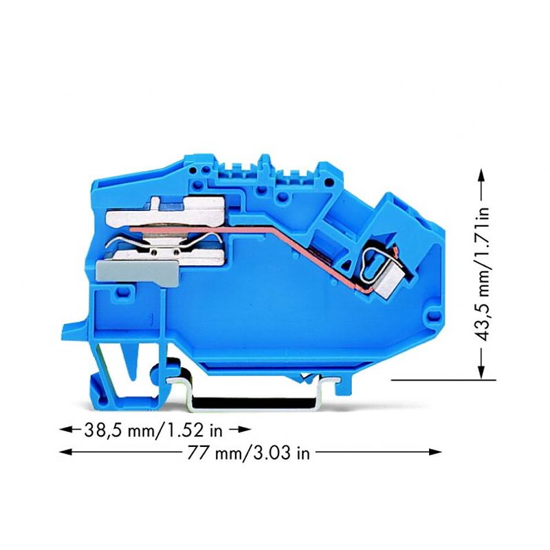 Foto van Wago 780-613 scheidingsklem 5 mm spanveer toewijzing: n blauw 50 stuk(s)