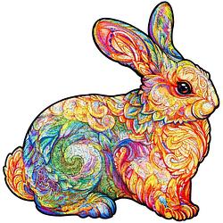 Foto van Unidragon houten puzzel dier - schitterend konijn - 309 stukjes - king size 36x37 cm