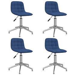 Foto van Vidaxl eetkamerstoelen draaibaar 4 st stof blauw