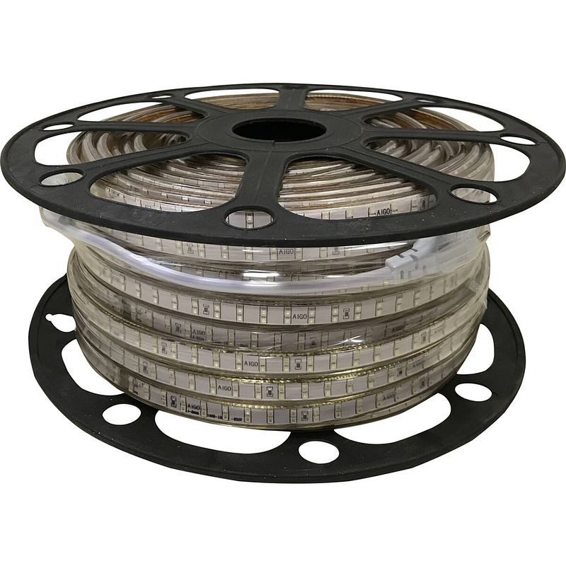 Foto van Led strip - aigi strobi - 50 meter - ip65 waterdicht - rood - 2835 smd 230v