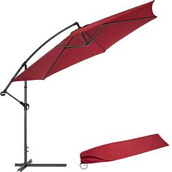 Foto van Tectake - metalen zweefparasol met uv bescherming - 3,5m - rood