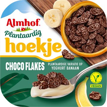 Foto van Almhof plantaardig hoekje choco flakes banaan 125 g bij jumbo