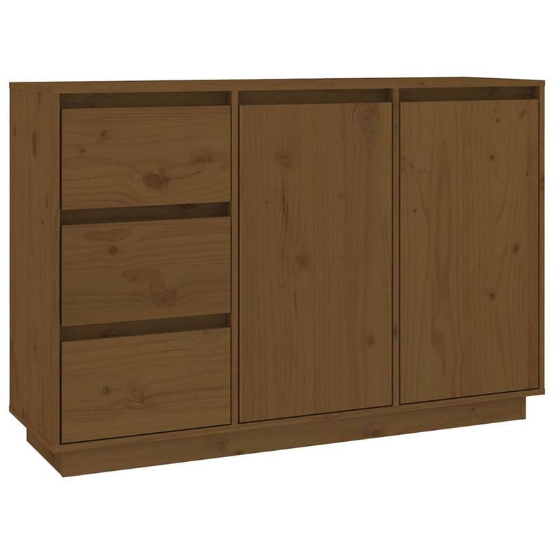 Foto van Vidaxl dressoir 111x34x75 cm massief grenenhout honingbruin