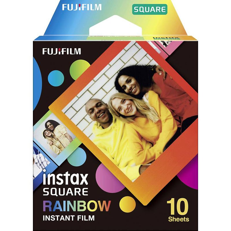 Foto van Fujifilm instax square rainbow ww 1 point-and-shoot filmcamera gekleurd