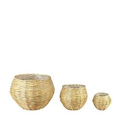 Foto van Dknc - manden - wilg - 38x28cm - set van 3 - beige