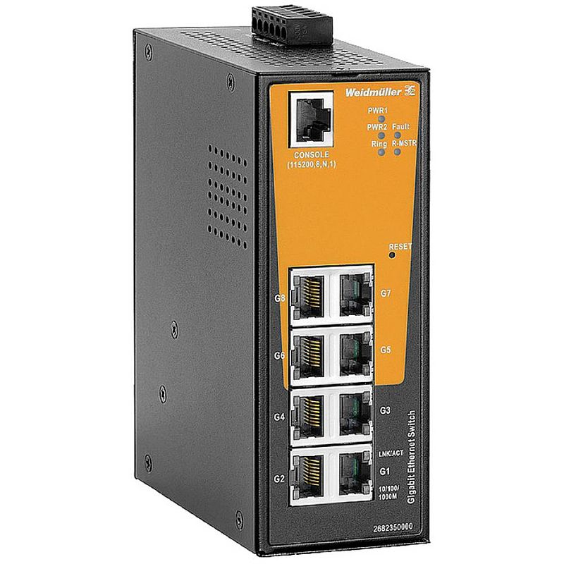 Foto van Weidmüller ie-sw-al08m-8gt industrial ethernet switch 10 / 100 / 1000 mbit/s