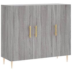 Foto van Vidaxl dressoir 90x34x80 cm bewerkt hout grijs sonoma eikenkleurig