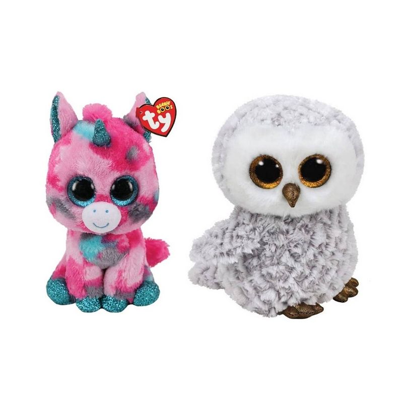 Foto van Ty - knuffel - beanie buddy - gumball unicorn & owlette owl