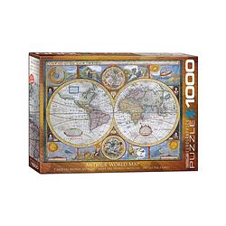 Foto van Eurographics puzzel antique world map - 1000 stukjes