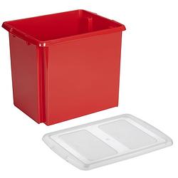 Foto van Sunware opslagbox kunststof 45 liter rood 45 x 36 x 36 cm met deksel - opbergbox