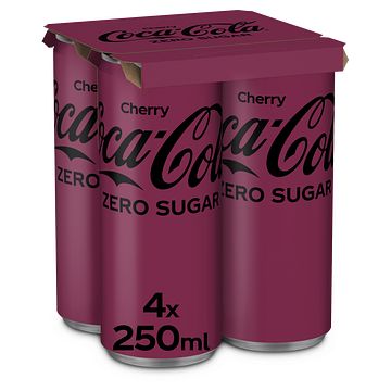 Foto van Cocacola zero sugar cherry 4 x 250ml bij jumbo