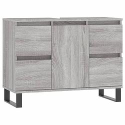 Foto van The living store badkaast - flex - kast - 80 x 33 x 60 cm - grijs sonoma eiken