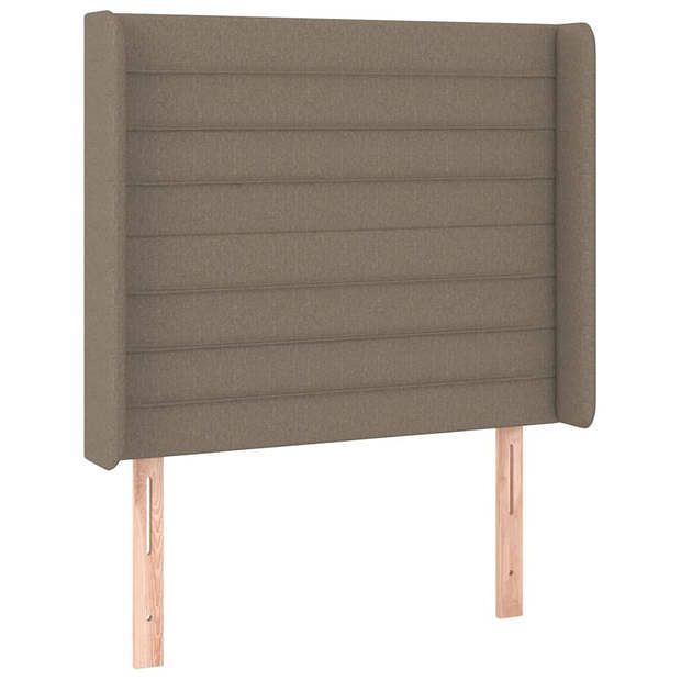 Foto van Vidaxl hoofdbord met randen 103x16x118/128 cm stof taupe