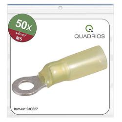 Foto van Quadrios 23c527 ringkabelschoen dwarsdoorsnede (max.): 6 mm² gat diameter: 5.3 mm deels geïsoleerd geel 50 stuk(s)