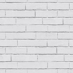 Foto van Good vibes behang chalkboard brick wall wit en grijs
