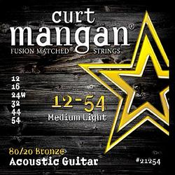 Foto van Curt mangan 80/20 bronze 12-54 snarenset voor gitaar