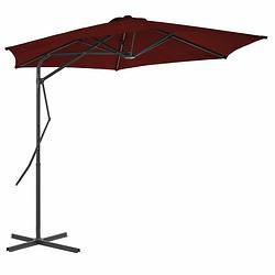 Foto van Vidaxl parasol met stalen paal 300x230 cm bordeauxrood