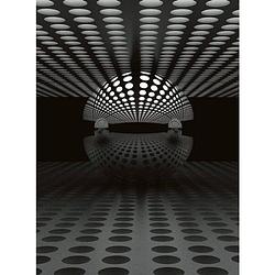 Foto van Wizard+genius 3d sphere silver vlies fotobehang 192x260cm 4-banen