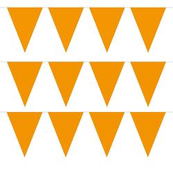 Foto van Pakket van 3x stuks oranje vlaggenlijnen slinger 5 meter - ek/wk - koningsdag oranje supporter artikelen