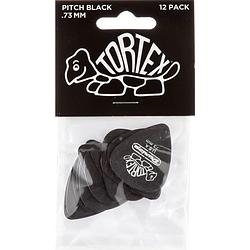 Foto van Dunlop tortex pitch black standard 0.73mm 12-pack plectrumset zwart