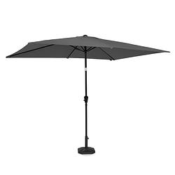 Foto van Vonroc premium parasol rapallo 200x300cm - grijs - incl. parasolvoet en beschermhoes