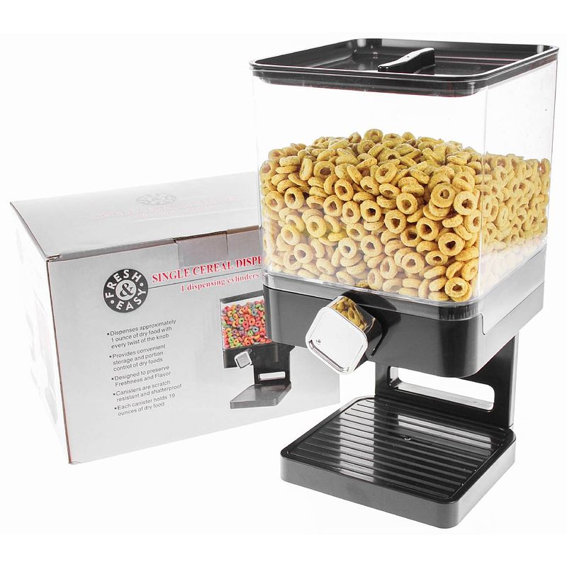 Foto van Luxe enkelvoudige cornflakes dispenser - zwart