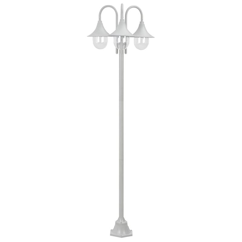 Foto van Vidaxl paalverlichting tuin e27 220 cm aluminium wit 3-delig