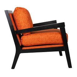 Foto van Dimehouse industriële fauteuil morris - stof - oranje