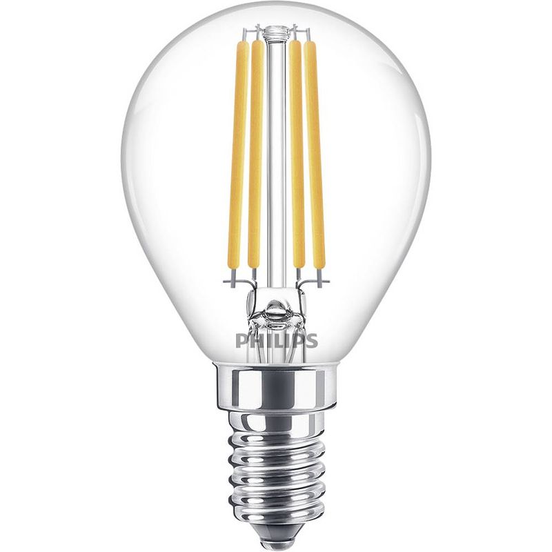 Foto van Philips lighting 76229200 led-lamp energielabel e (a - g) e14 kogel 6.5 w = 60 w warmwit (ø x l) 4.5 cm x 8 cm 1 stuk(s)