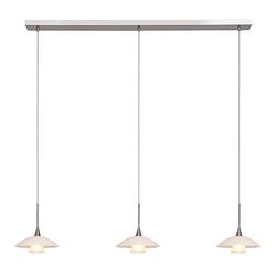 Foto van Moderne hanglamp - steinhauer - glas - modern - g9 - l: 18cm - voor binnen - woonkamer - eetkamer - zilver