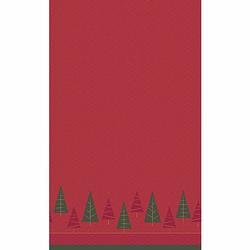 Foto van Duni kerst tafellaken/tafelkleed - 138 x 220 cm - papier - rood - tafellakens