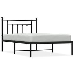 Foto van The living store metalen bedframe - klassiek - zwart - 207 x 105 x 97 cm - robuuste constructie