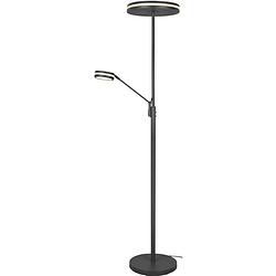 Foto van Led vloerlamp - trion franco - 41.5w - aanpasbare kleur - dimbaar - rond - mat antraciet - aluminium