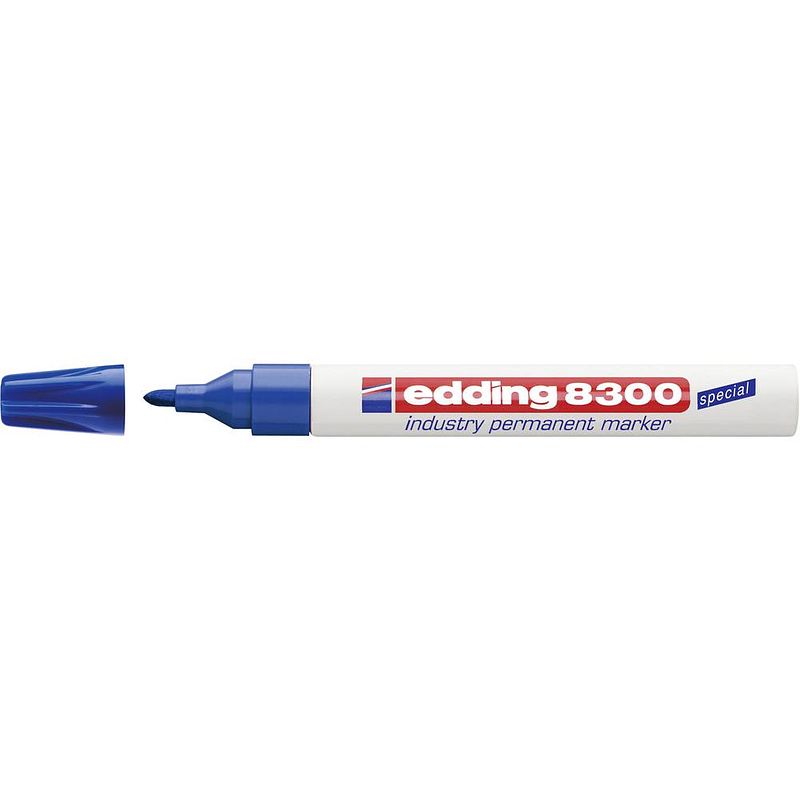 Foto van Edding edding 8300 industry permanent marker 4-8300003 permanent marker blauw watervast: ja