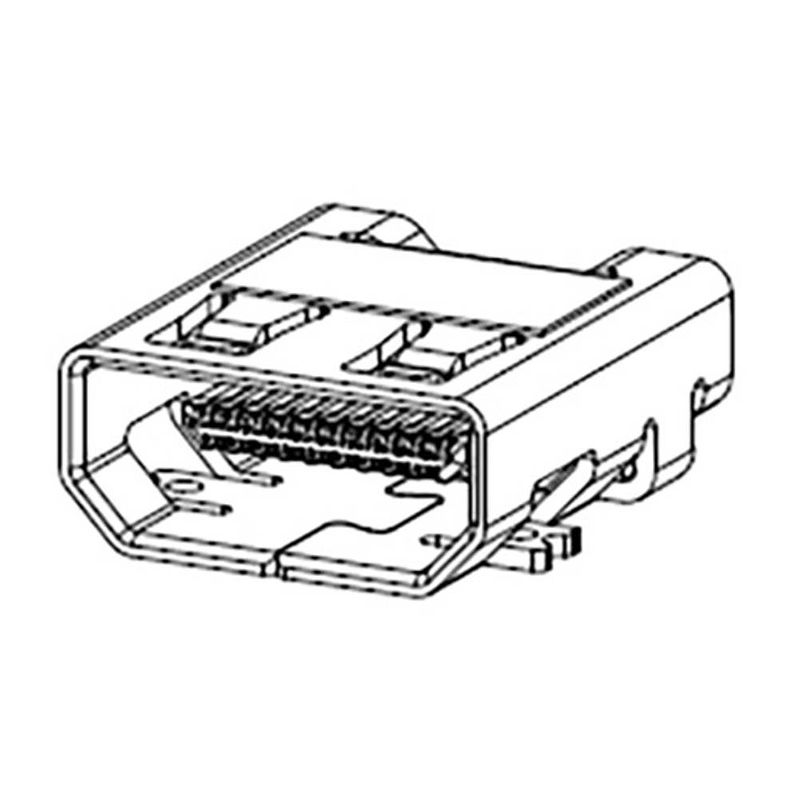 Foto van Molex 467650001 hdmi-connector bus aantal polen: 19 1 stuk(s) tape on full reel