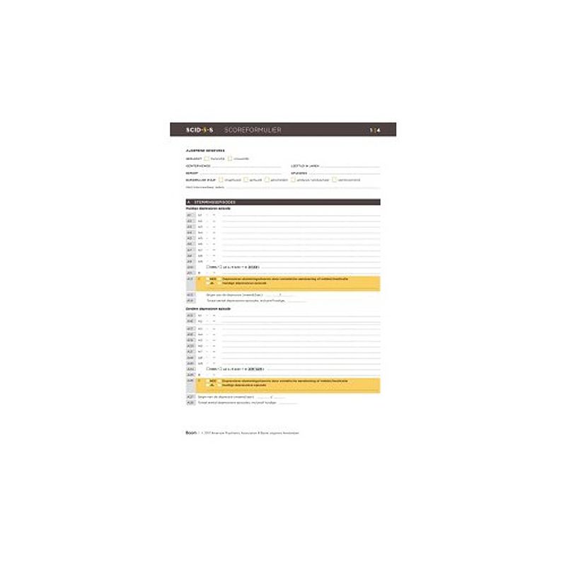 Foto van Scid-5-s: scoreformulieren (50 ex.)