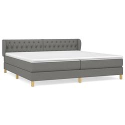 Foto van The living store boxspringbed - pocketvering - middelhard - 203 x 203 x 78/88 cm - donkergrijs