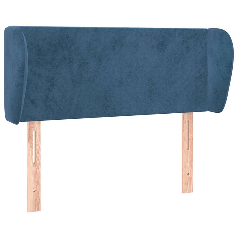 Foto van The living store hoofdbord klassiek donkerblauw - 93x23x78/88 cm - fluweel - stevige poten